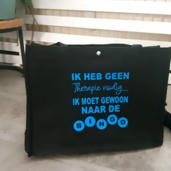 421- Bingo tas zwart met Blauw 421- Bingo tas zwart met Blauw