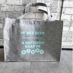420- Bingo tas grijs met aquablue  420- Bingo tas grijs met aquablue