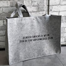 419- Zonder snacks en wijn zou ik een supermodel zijn tas 419- Zonder snacks en wijn zou ik een supermodel zijn tas