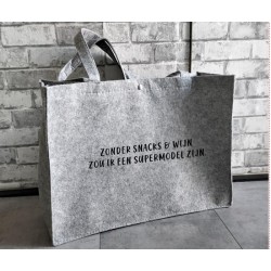 419- Zonder snacks en wijn zou ik een supermodel zijn tas 419- Zonder snacks en wijn zou ik een supermodel zijn tas