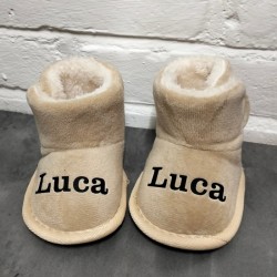 836- Babyslofjes met naam  836- Babyslofjes met naam